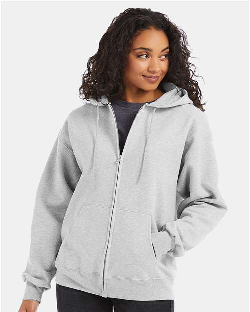 Hanes Adult Unisex 9.7 oz Ultimate Cotton 90/10 Full-Zip Hooded Sweatshirt